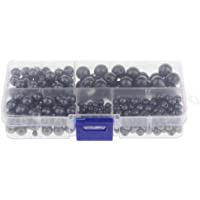 F Fityle Caja de 300pcs Perlas Naturales de Hematita Superficie Brillante Abalorios Accesorios para Proyectos de…